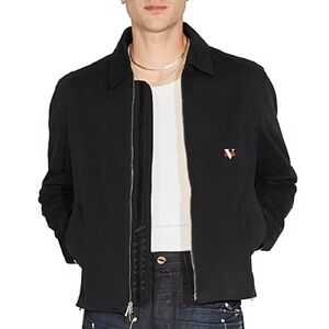 New designer Vayder Black Zip-Up Jacket Logo lightweight stretch twill jacket L